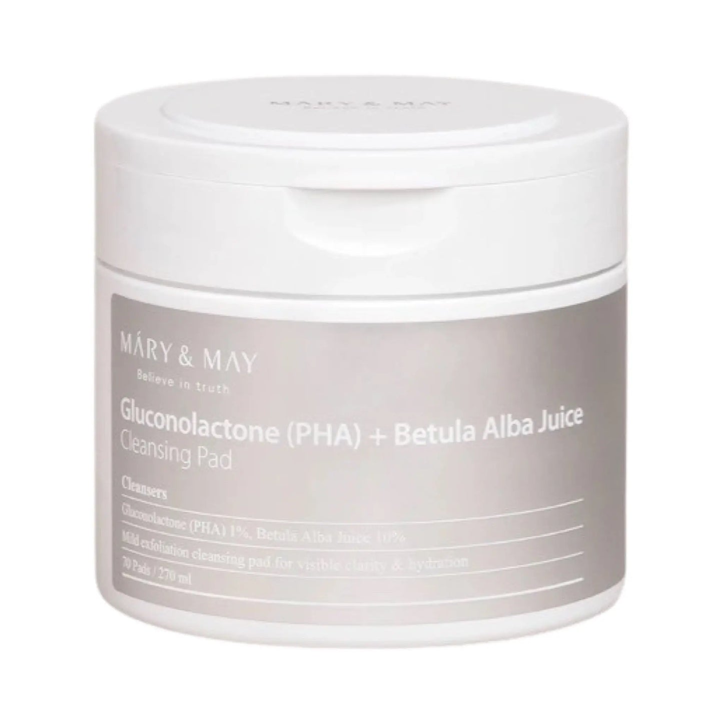 Mary & May - Gluconolactone (PHA)+Betula Alba Juice Cleansing Pad